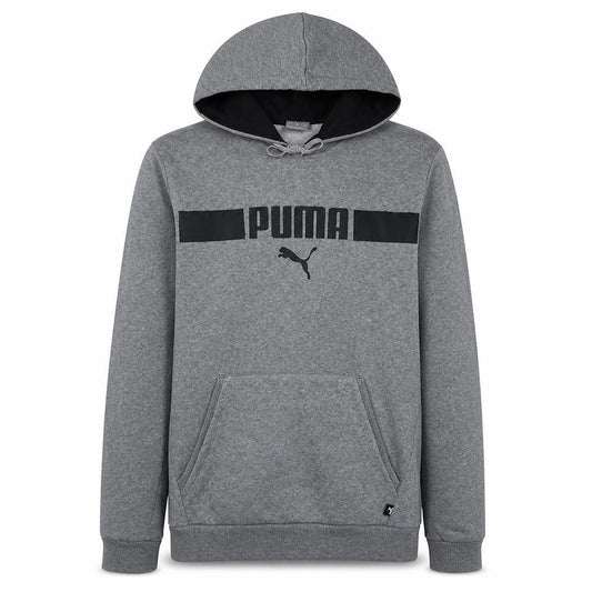 Puma Mens Grey Regular Fit Pullover Hoodie Size M