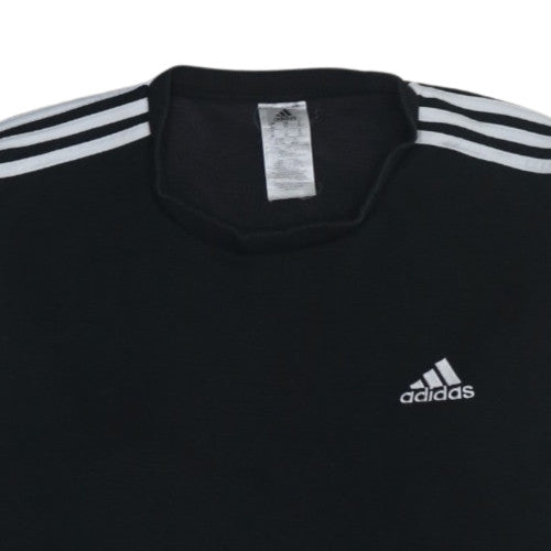 Adidas Men's Black XL Pullover Sweatshirt with Logo Stripes