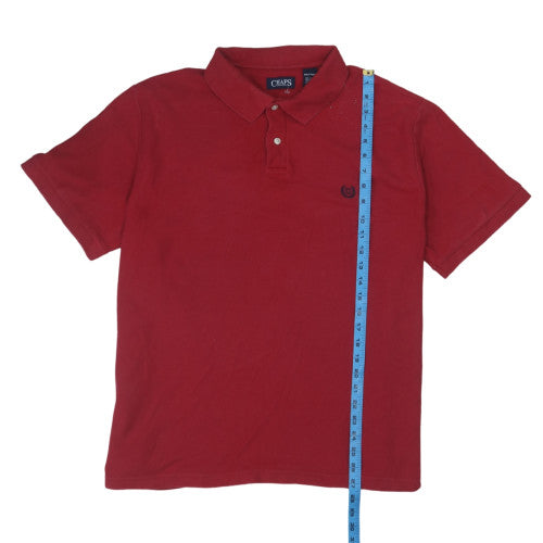 Chaps Men's Red Cotton Short Sleeve Polo Shirt XXL