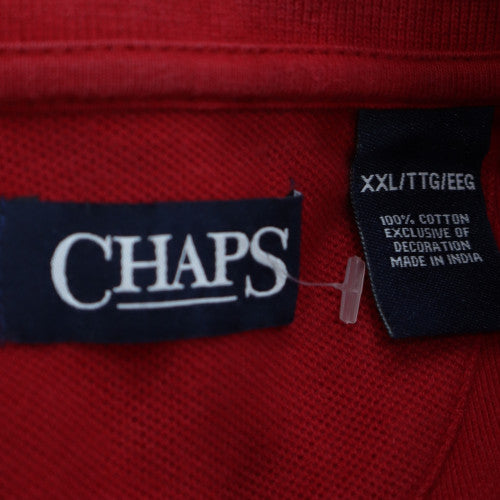 Chaps Men's Red Cotton Short Sleeve Polo Shirt XXL