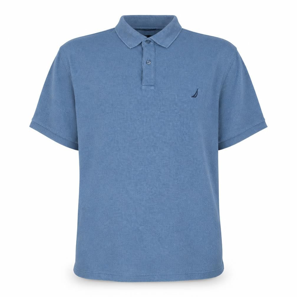 Nautica Men's Blue Cotton Short Sleeve Polo Shirt XL