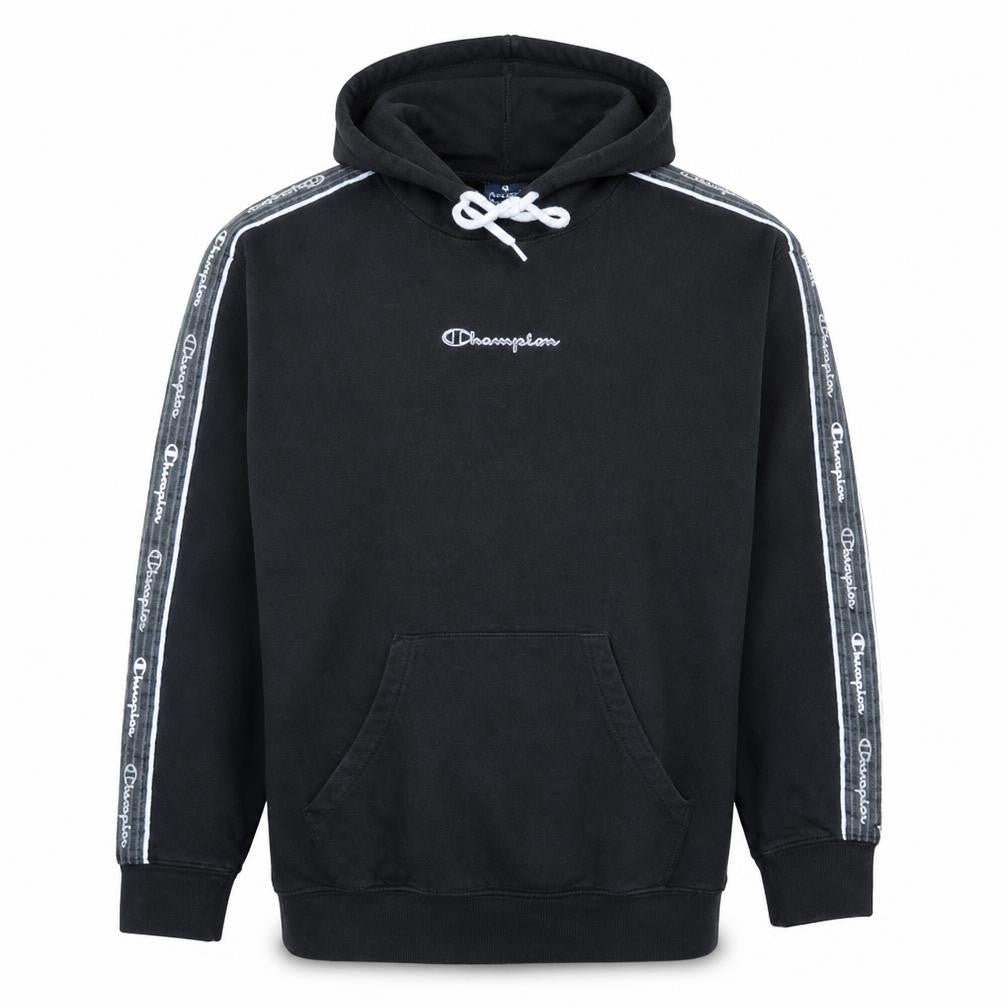 Champion Men's Black Pullover Hoodie Medium Embroidered Logo Fleece