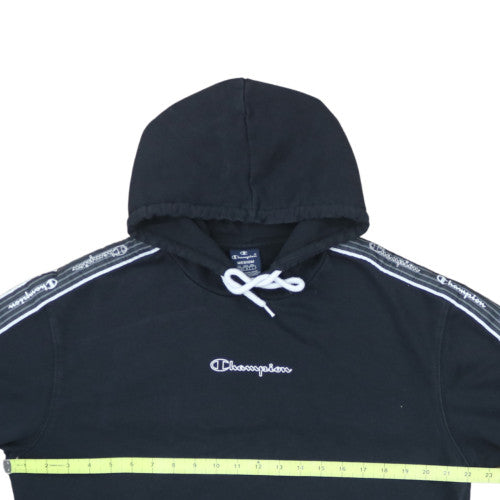 Champion Men's Black Pullover Hoodie Medium Embroidered Logo Fleece