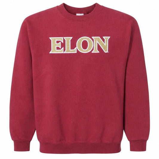 Champion Men Red L Pullover Crew Neck College Logo Sweatshirt