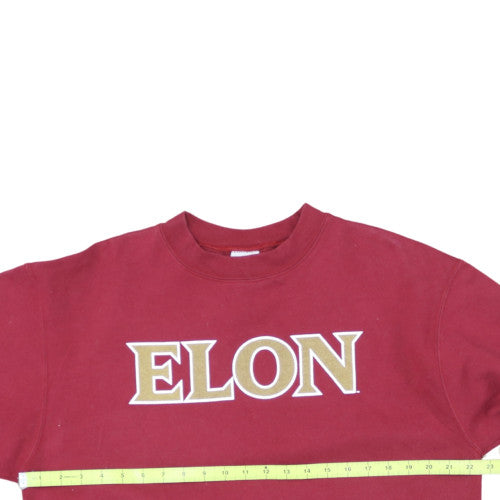 Champion Men Red L Pullover Crew Neck College Logo Sweatshirt