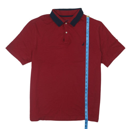 Nautica Men's Red XL NavTech Polo Shirt Short Sleeve Cotton Blend