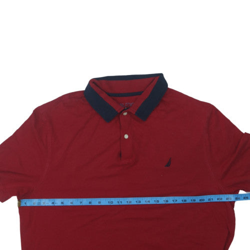 Nautica Men's Red XL NavTech Polo Shirt Short Sleeve Cotton Blend