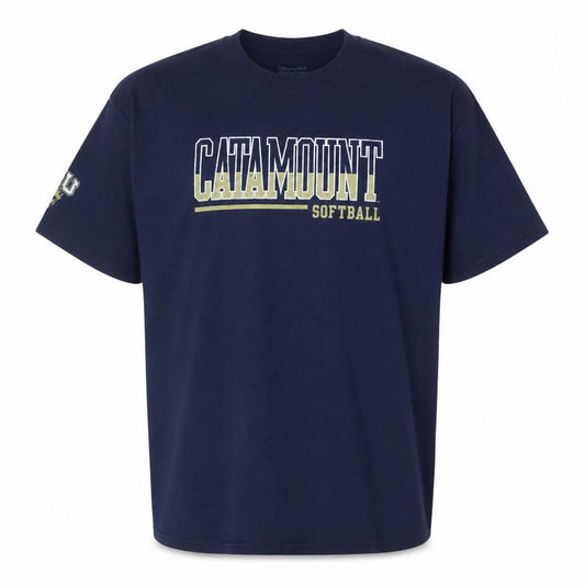 Champion Men's Blue Catamount Softball 3XL Graphic T-Shirt