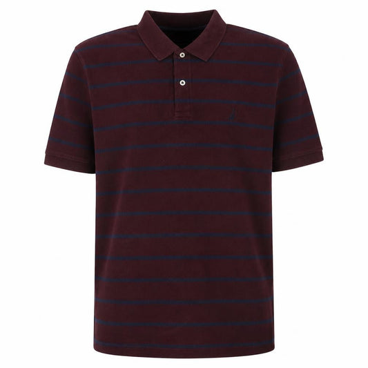 Nautica Men's Brown Striped Classic Fit Polo Shirt XL