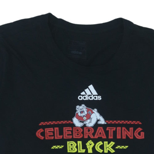 Adidas Men's Black Graphic Cotton T-Shirt Medium Celebrating Black History
