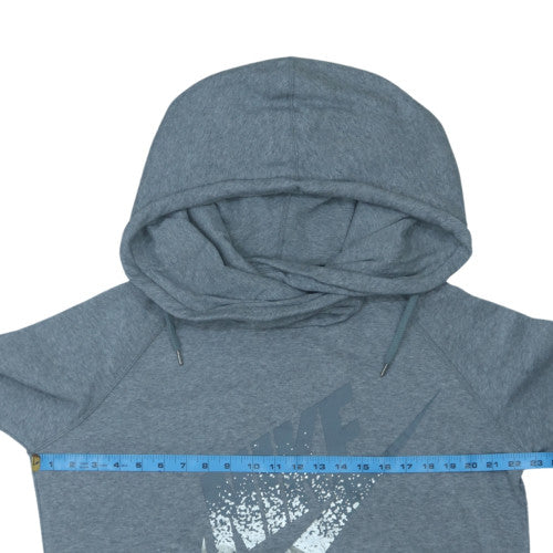 Nike Women’s Grey Pullover Hoodie Large Cotton Blend Logo Sweatshirt