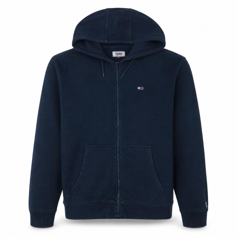 Tommy Jeans Men's Blue Full Zip Hoodie Size L Classic Logo
