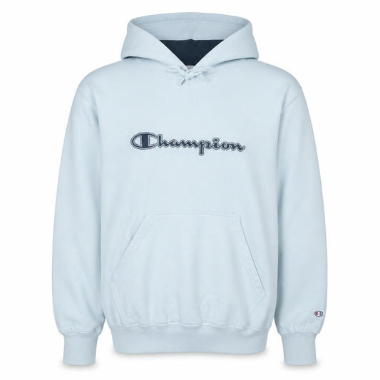 Champion Men's White Pullover Hoodie L Logo Fleece Sweatshirt