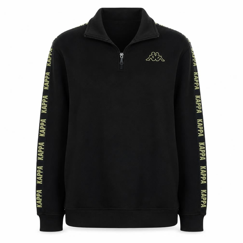 Kappa Womens Black 1/4 Zip Sweatshirt Medium Logo Sports Pullover