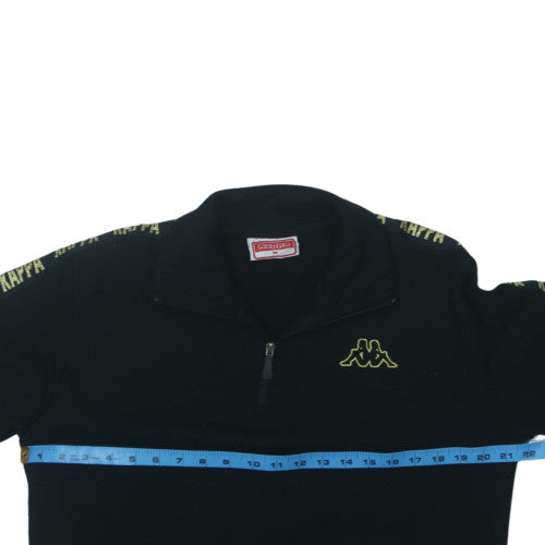 Kappa Womens Black 1/4 Zip Sweatshirt Medium Logo Sports Pullover