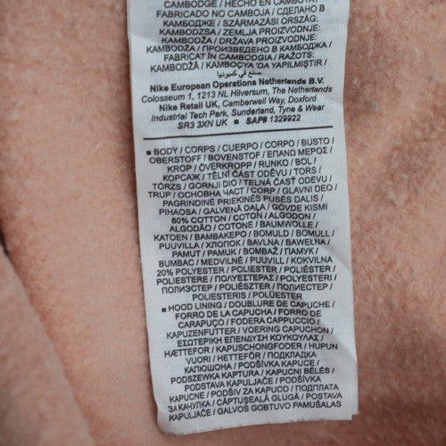 Nike Womens Peach Pullover Hoodie Small Cotton Blend Casual