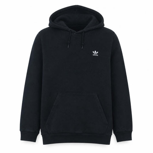 adidas Men Black L Pullover Hoodie Fleece Logo Sportswear