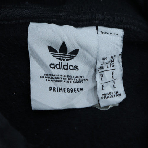 adidas Men Black L Pullover Hoodie Fleece Logo Sportswear