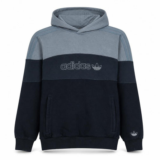 Adidas Men's Grey Pullover Hoodie Medium Regular Fit Logo Fleece