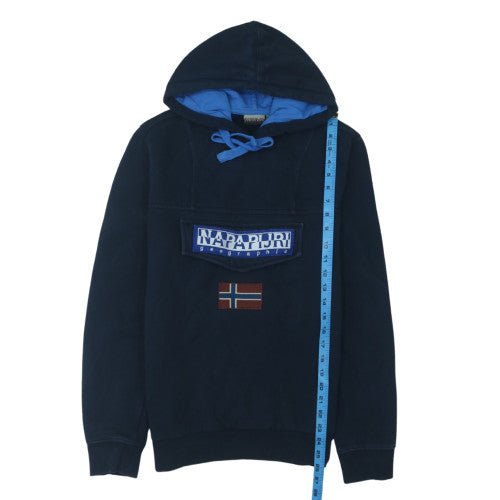 Napapijri Men’s Blue Logo Pullover Hoodie Size M
