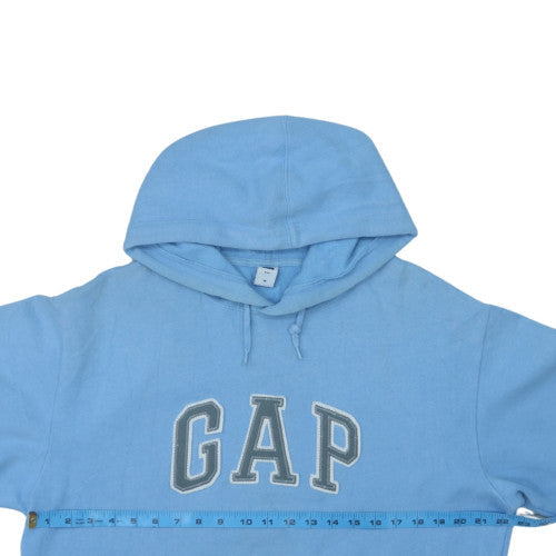 GAP Men's Blue Pullover Hoodie M Logo Fleece Cotton Blend