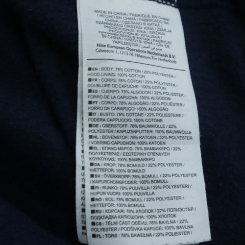 Nike Men's Navy Blue Full Zip Hoodie M Fleece Cotton Blend