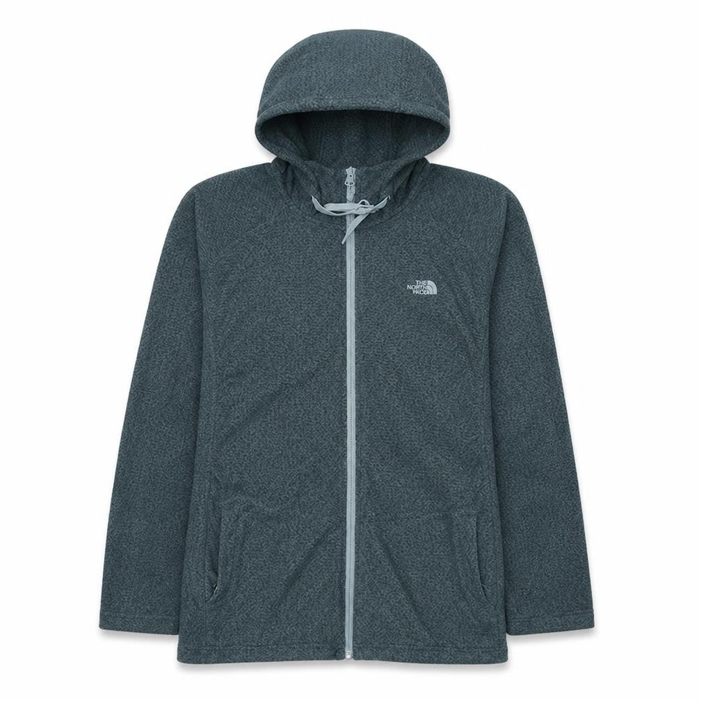 The North Face Unisex Grey Fleece Hooded Full Zip Jacket XL