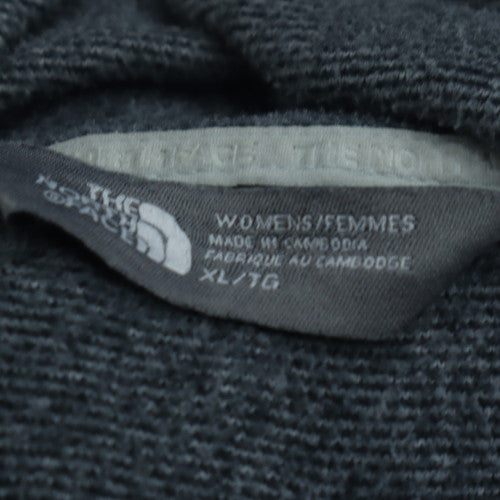The North Face Unisex Grey Fleece Hooded Full Zip Jacket XL