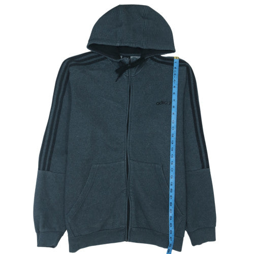 Adidas Men’s Black XL Full Zip Hoodie Fleece Athletic Sweatshirt