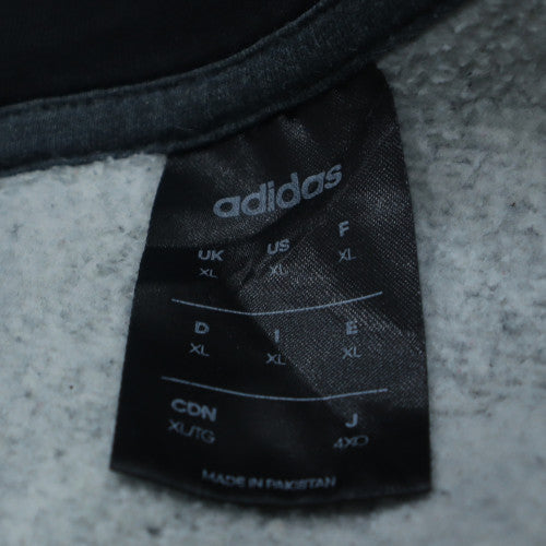 Adidas Men’s Black XL Full Zip Hoodie Fleece Athletic Sweatshirt