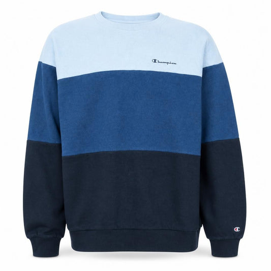 Champion Boys Blue 2XL Colourblock Crew Neck Sweatshirt