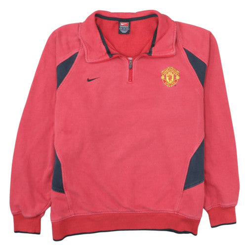 Nike Men’s Red Manchester United 1/2 Zip Sweatshirt M