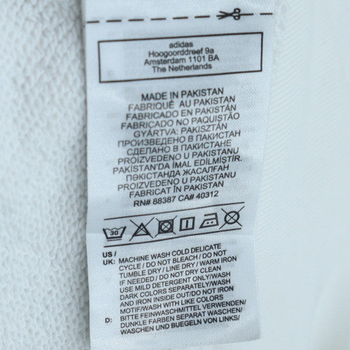 Adidas Women's White Hooded Pullover Sweatshirt UK 12 with Logo Trim