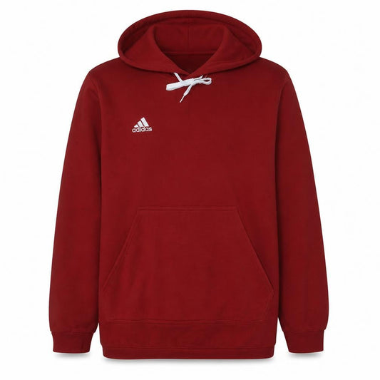 Adidas Men's Red 2XL Pullover Hoodie with Logo and Pocket