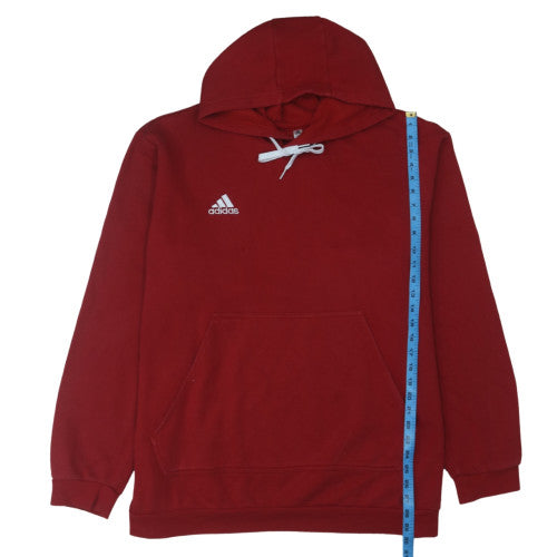 Adidas Men's Red 2XL Pullover Hoodie with Logo and Pocket