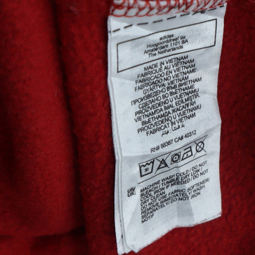 Adidas Men's Red 2XL Pullover Hoodie with Logo and Pocket