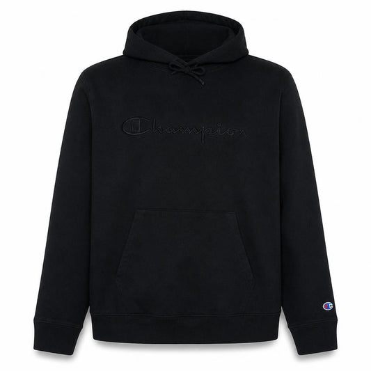 Champion Mens Black XL Pullover Hoodie Embroidered Logo Fleece