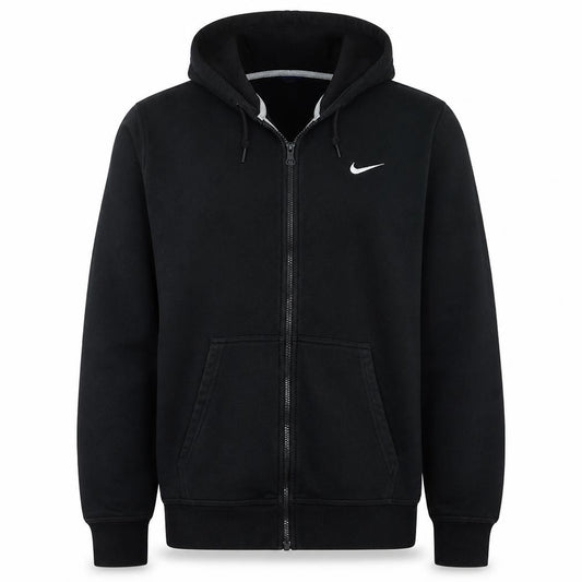 Nike Men's Black XL Full Zip Hoodie with Logo