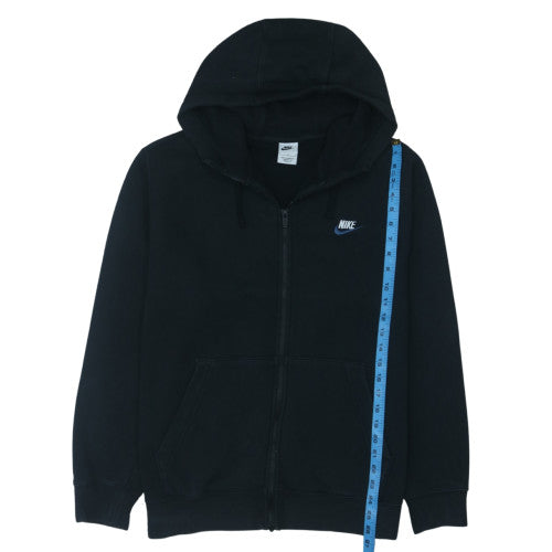 Nike Men's Black Full Zip Hoodie L Classic Fleece Zip Sweatshirt