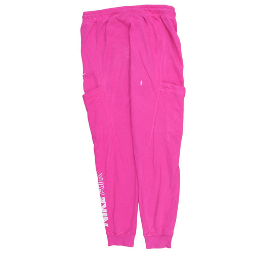 Nike Womens Pink Jogger Sweatpants M Elastic Waist Fleece Activewear