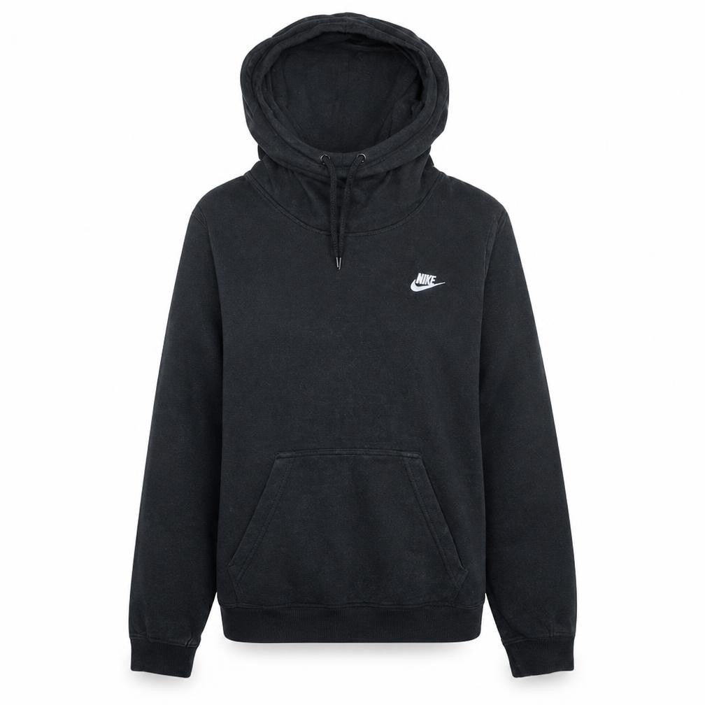 Nike Women Black Pullover Hoodie Size L Cotton Blend Kangaroo Pocket