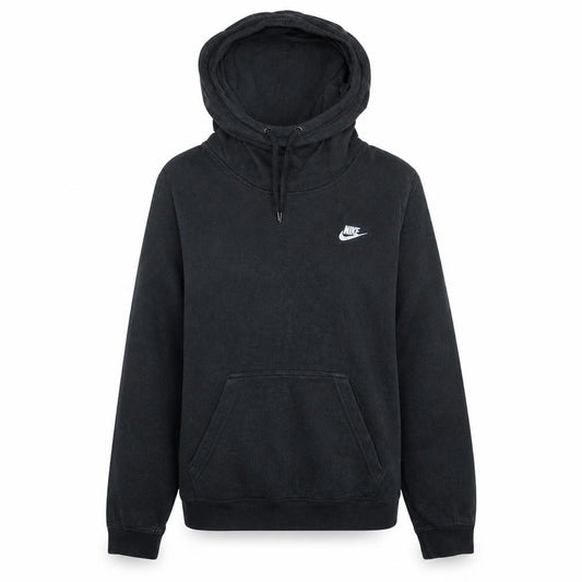 Nike Women Black Pullover Hoodie Size L Cotton Blend Kangaroo Pocket