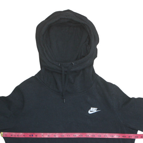 Nike Women Black Pullover Hoodie Size L Cotton Blend Kangaroo Pocket