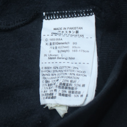 Nike Women Black Pullover Hoodie Size L Cotton Blend Kangaroo Pocket