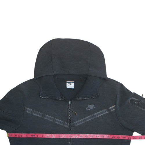 Nike Women Black Full Zip Hoodie Size L with Hood and Pockets