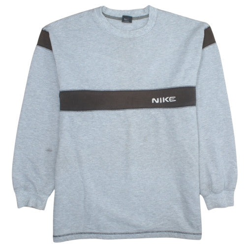 Nike Men's Grey XL Pullover Crew Neck Sweatshirt Embroidered Logo