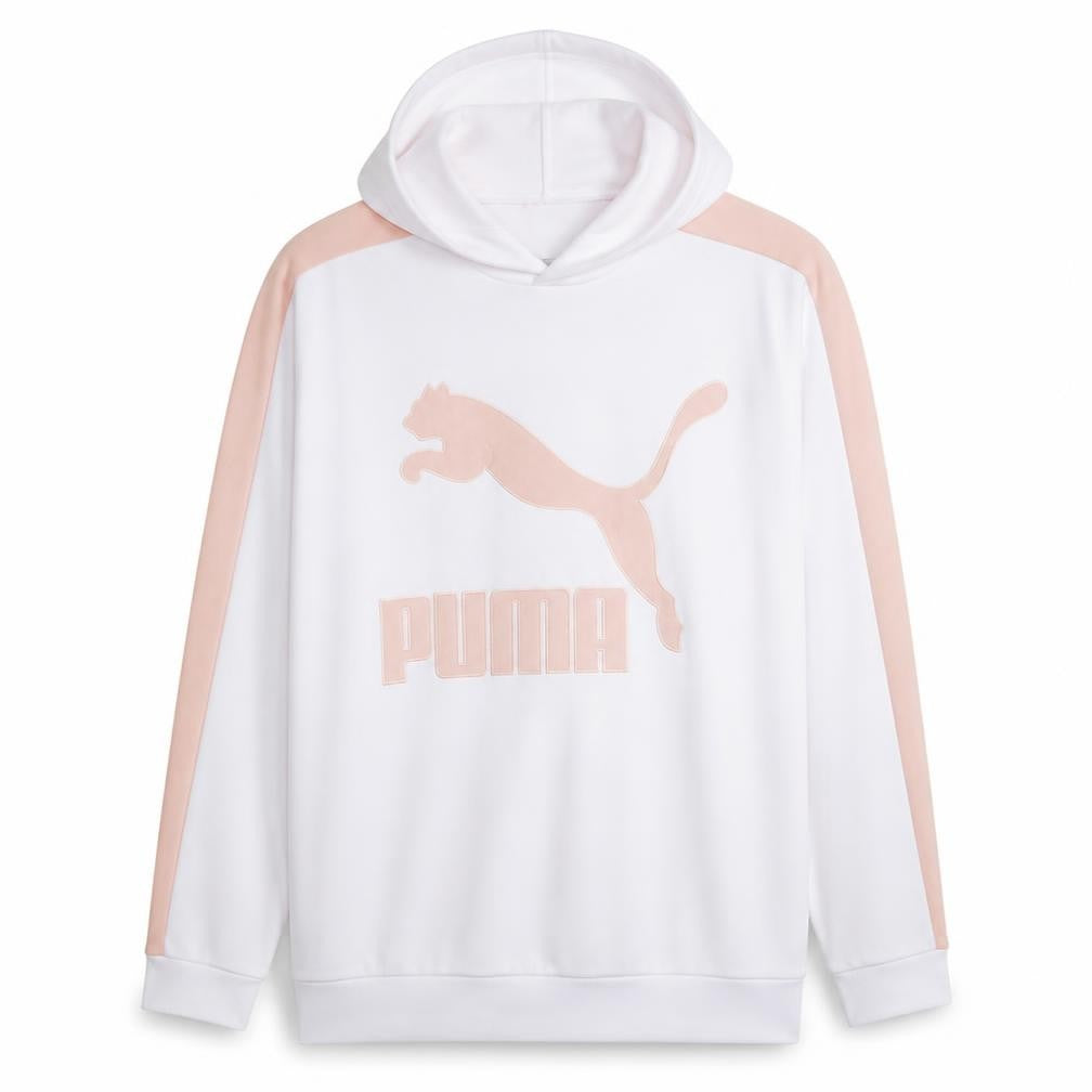 Puma Womens White & Pink Hooded Pullover Sweatshirt Size 14