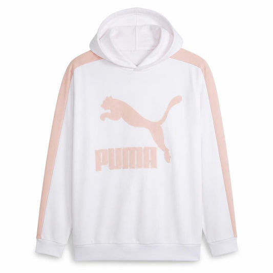 Puma Womens White & Pink Hooded Pullover Sweatshirt Size 14