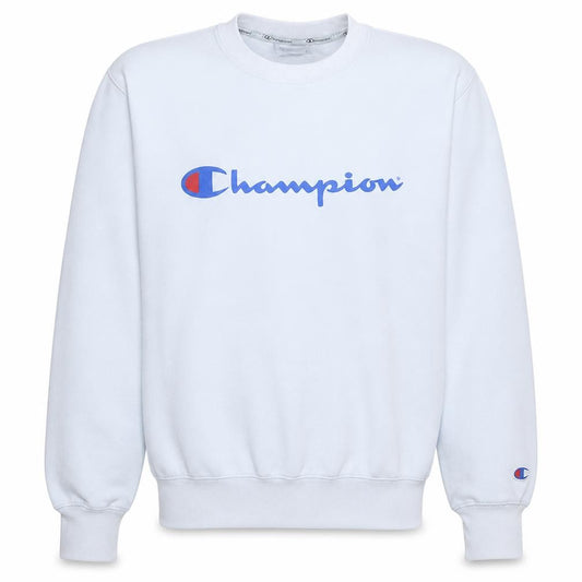 Champion Men’s White Pullover Sweatshirt M Logo Crew Neck