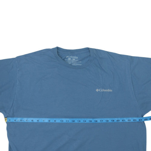 Columbia Mens Blue 2XL Graphic Dog Outdoor Cotton T-Shirt